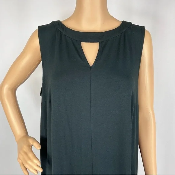 J. Jill Black Keyhole Neck Midi Dress Size 1X - Picture 3 of 12